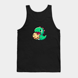 Dino eating a cookie Tank Top